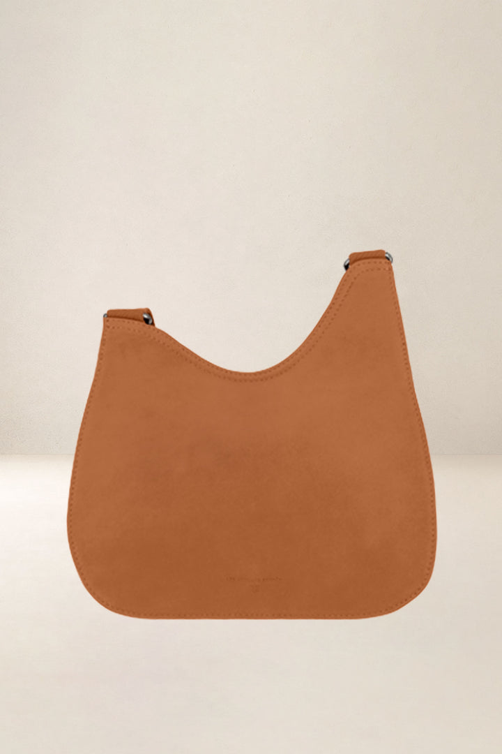 Sac à main en cuir pleine fleur ARTÉMIS coloris lionne, vue d’ensemble – Ateliers Fourès