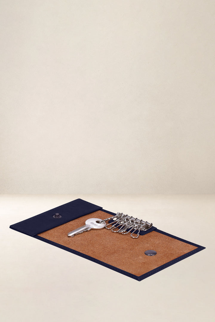 Accessoire en cuir en cuir pleine fleur ILION coloris marine, vue intérieure n°2 – Ateliers Fourès