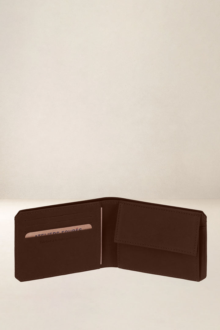 Portefeuille medium en cuir pleine fleur ULYSSE coloris cognac, vue intérieure n°2 – Ateliers Fourès
