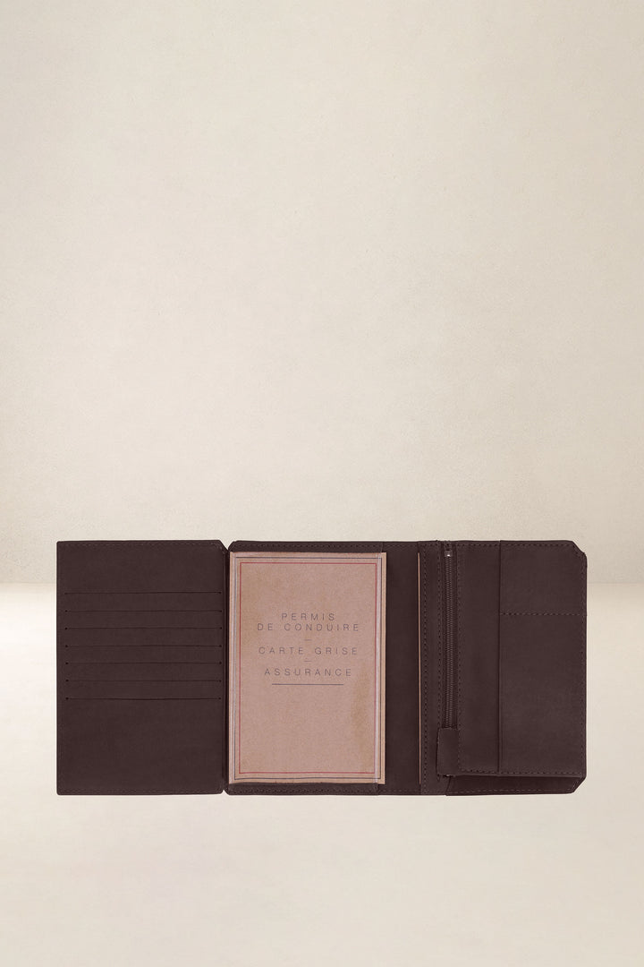 Grand portefeuille en cuir pleine fleur PROMÉTHÉE coloris mustang, vue intérieure n°2 – Ateliers Fourès