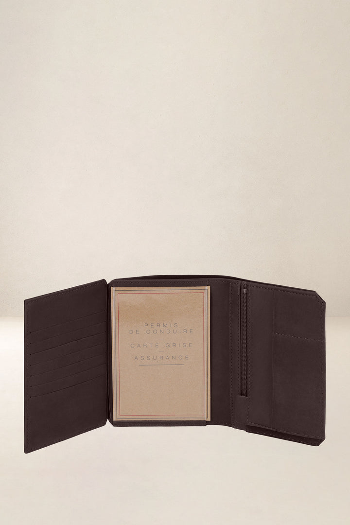 Grand portefeuille en cuir pleine fleur PROMÉTHÉE coloris mustang, vue intérieure n°5 – Ateliers Fourès