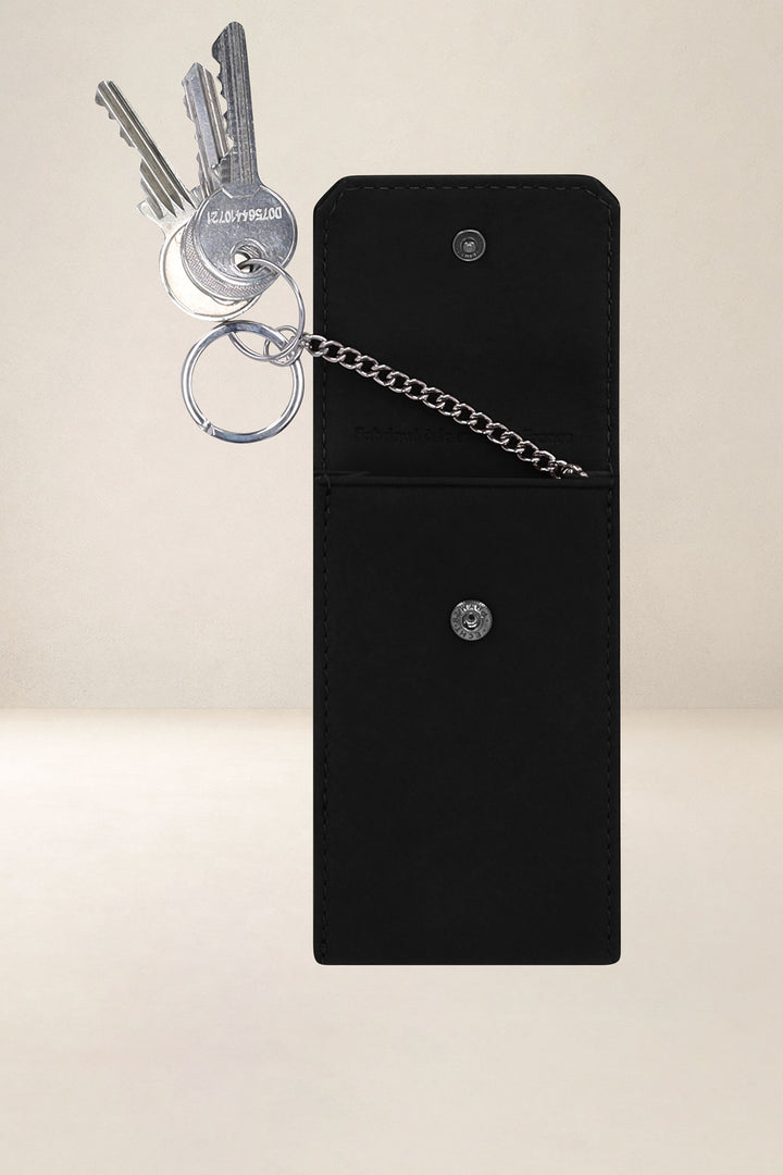 Accessoire en cuir en cuir pleine fleur ENCELADE coloris noir, vue intérieure n°1 – Ateliers Fourès