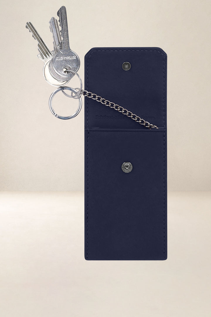 Accessoire en cuir en cuir pleine fleur ENCELADE coloris marine, vue intérieure n°1 – Ateliers Fourès