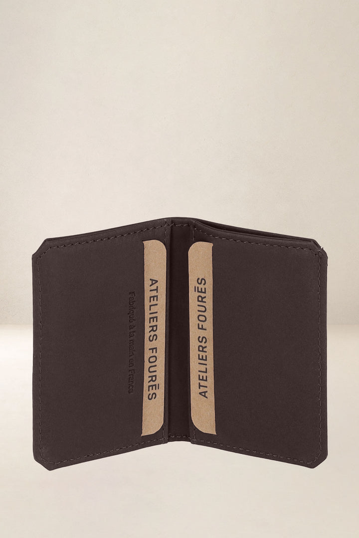 Porte-cartes en cuir pleine fleur POLLUX coloris mustang, vue intérieure n°2 – Ateliers Fourès