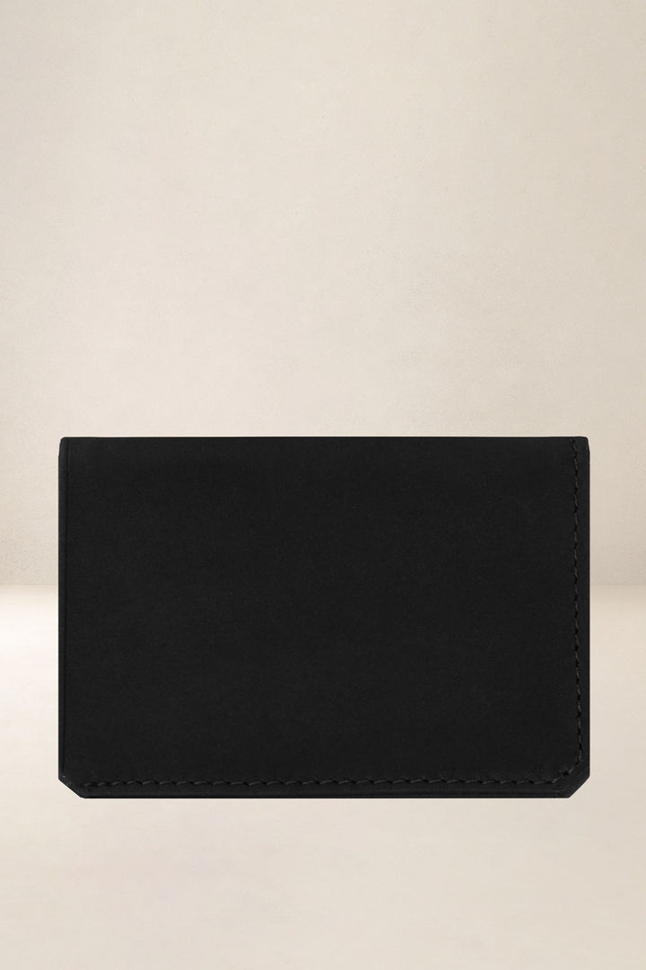 Porte-cartes en cuir pleine fleur POLLUX coloris noir, vue de dos – Ateliers Fourès
