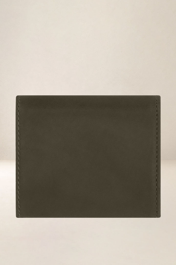 Porte-monnaie en cuir pleine fleur MINOTAURE coloris bronze, vue de dos – Ateliers Fourès