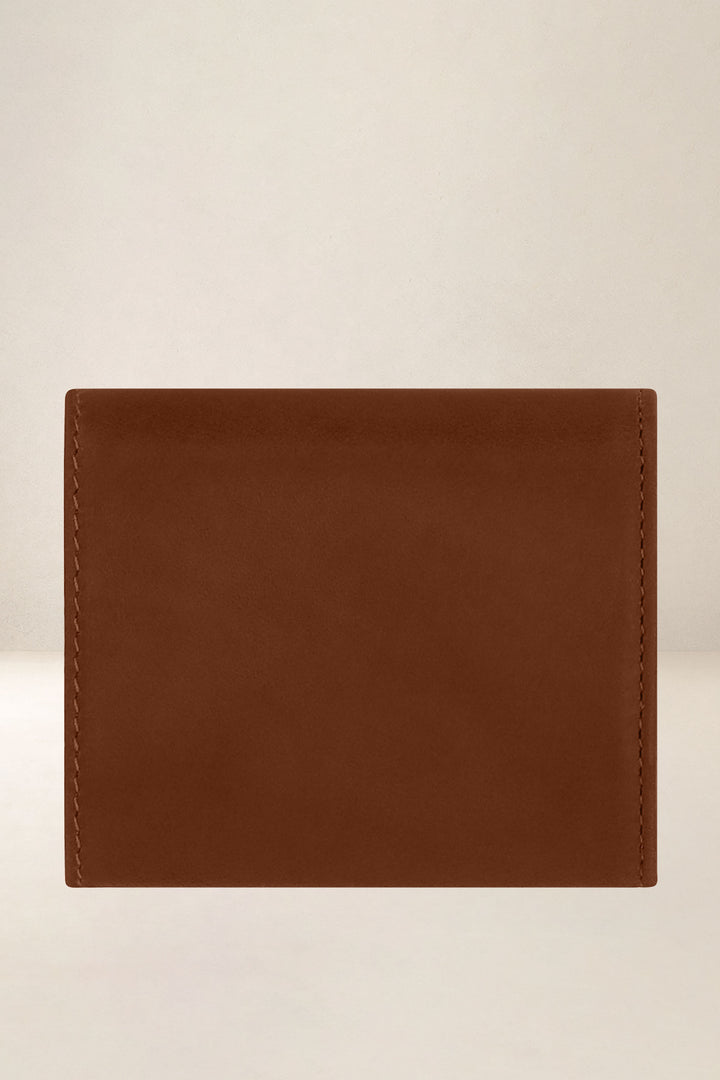 Porte-monnaie en cuir pleine fleur MINOTAURE coloris fauve, vue de dos – Ateliers Fourès
