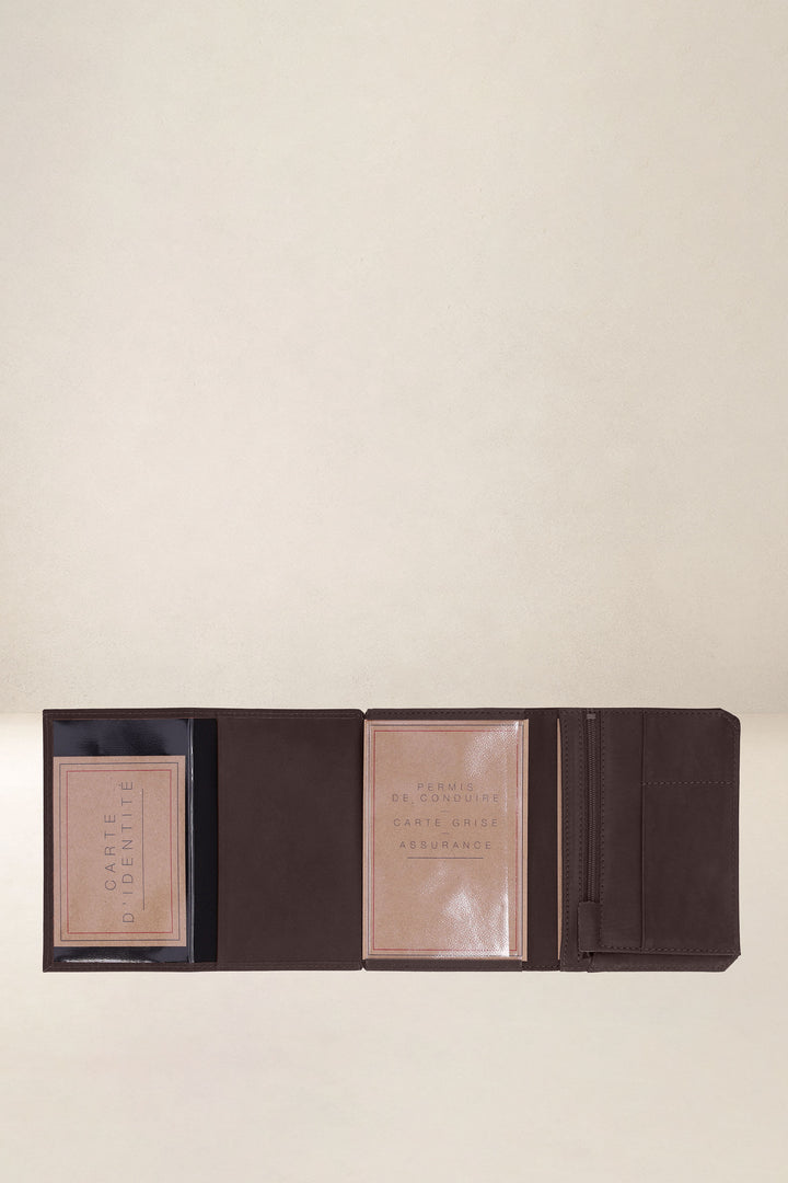 Grand portefeuille en cuir pleine fleur PROMÉTHÉE coloris mustang, vue intérieure n°3 – Ateliers Fourès
