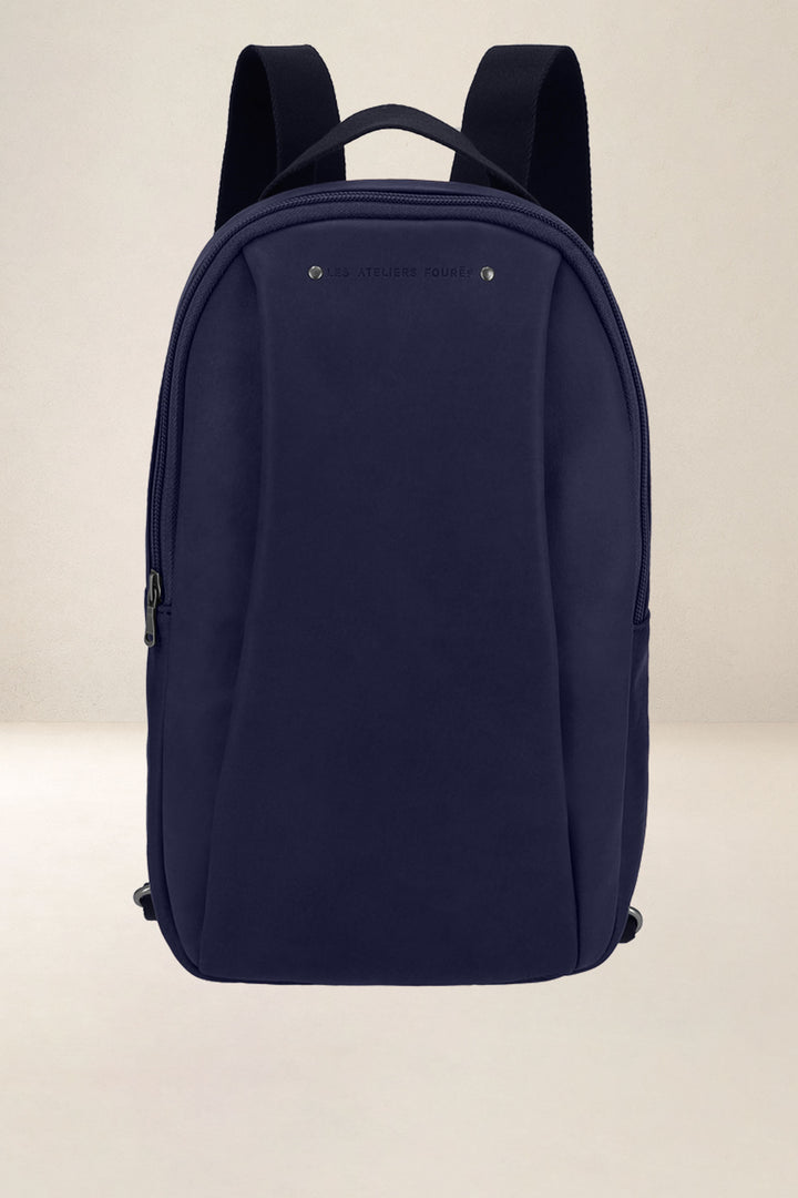 Holster en cuir pleine fleur OURANOS coloris marine, vue d’ensemble – Ateliers Fourès