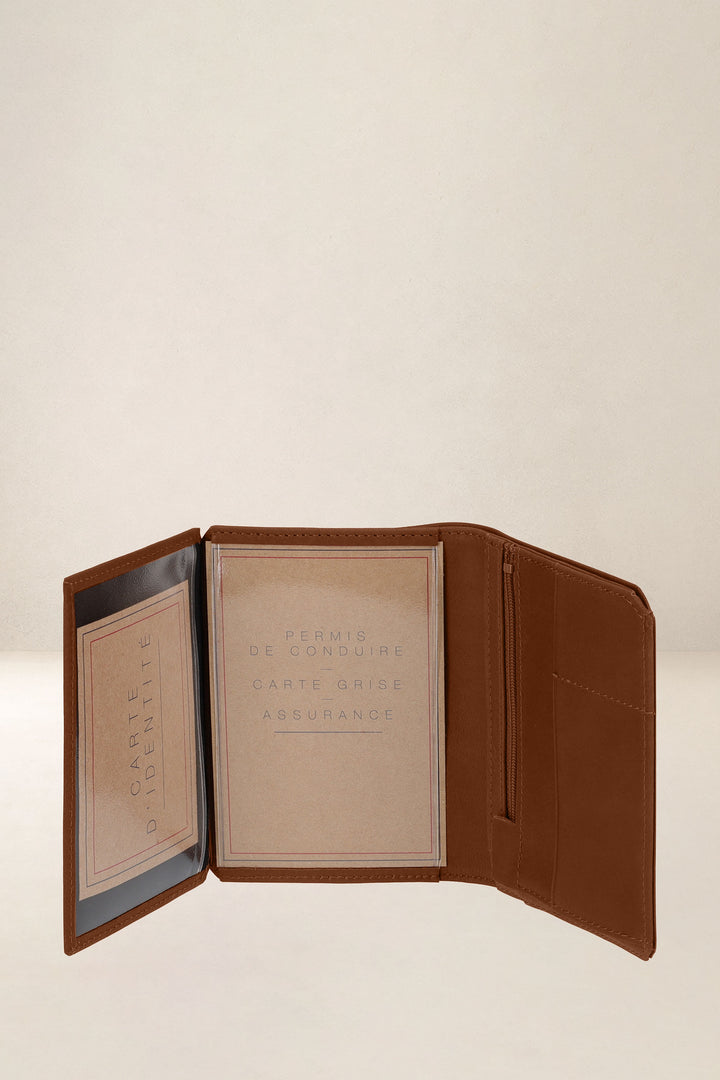 Grand portefeuille en cuir pleine fleur PROMÉTHÉE coloris fauve, vue intérieure n°3 – Ateliers Fourès