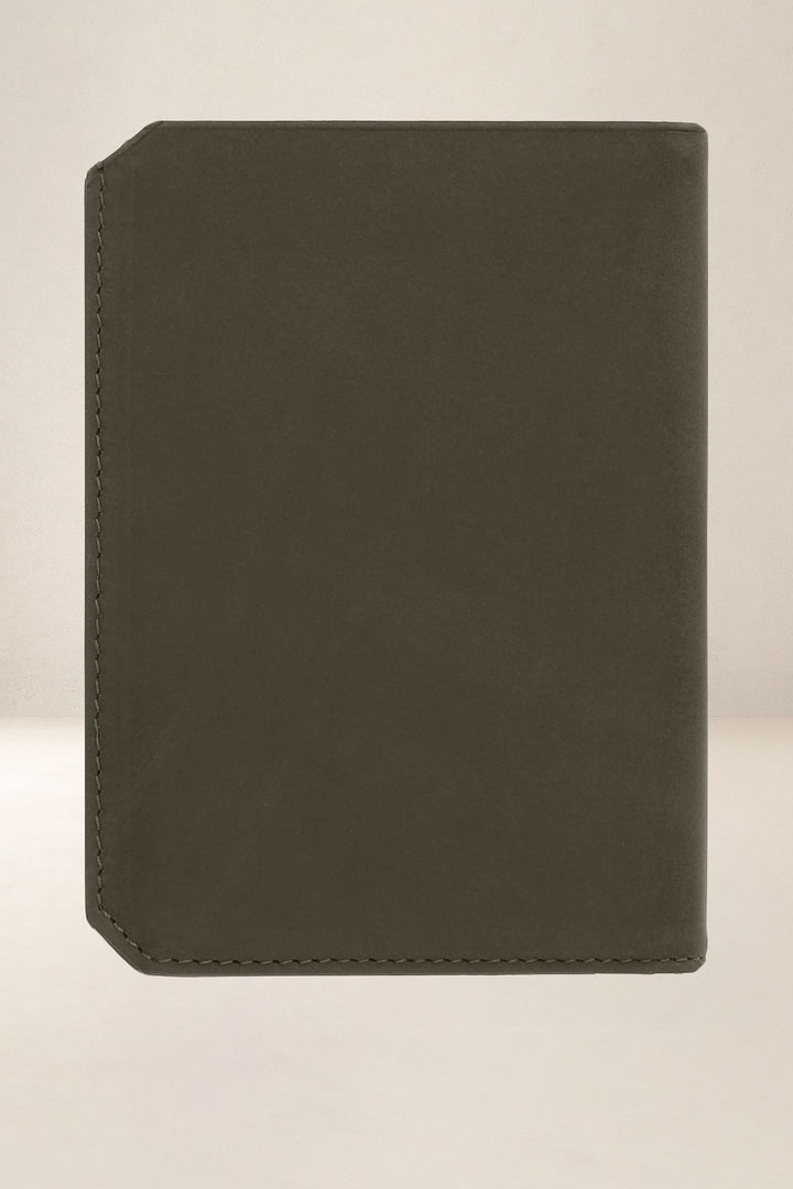 Grand portefeuille en cuir pleine fleur PROMÉTHÉE coloris bronze, vue de dos – Ateliers Fourès