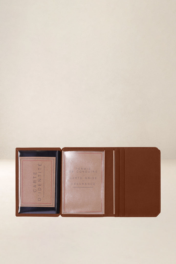 Grand portefeuille en cuir pleine fleur PROMÉTHÉE coloris fauve, vue intérieure n°2 – Ateliers Fourès