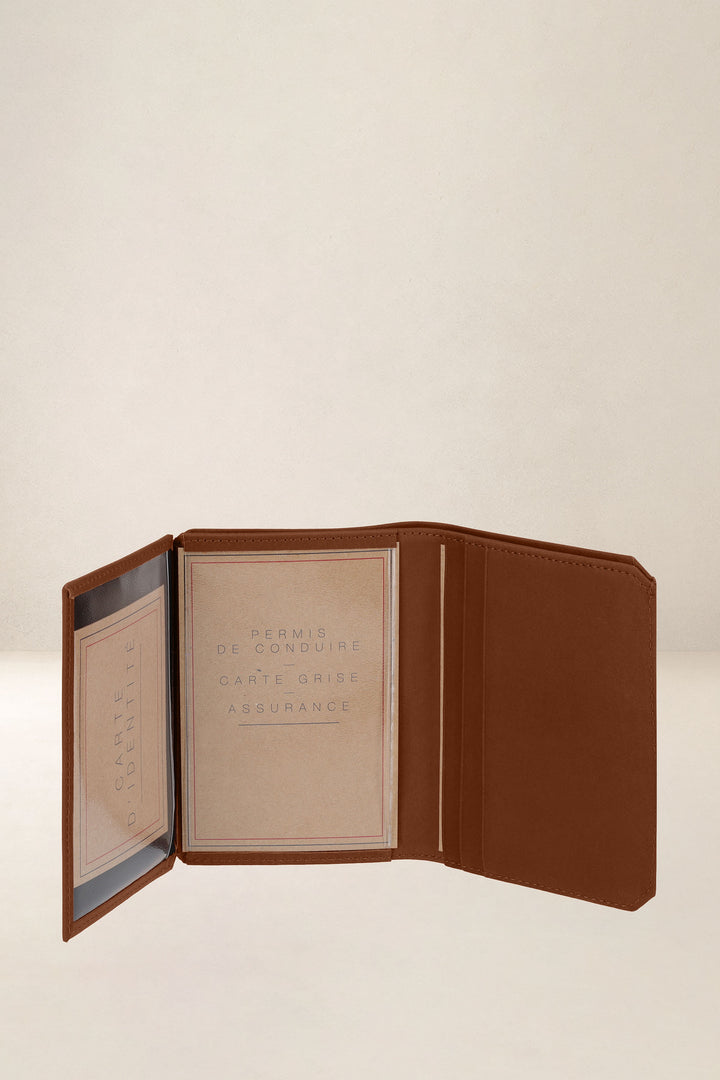 Grand portefeuille en cuir pleine fleur PROMÉTHÉE coloris fauve, vue intérieure n°3 – Ateliers Fourès
