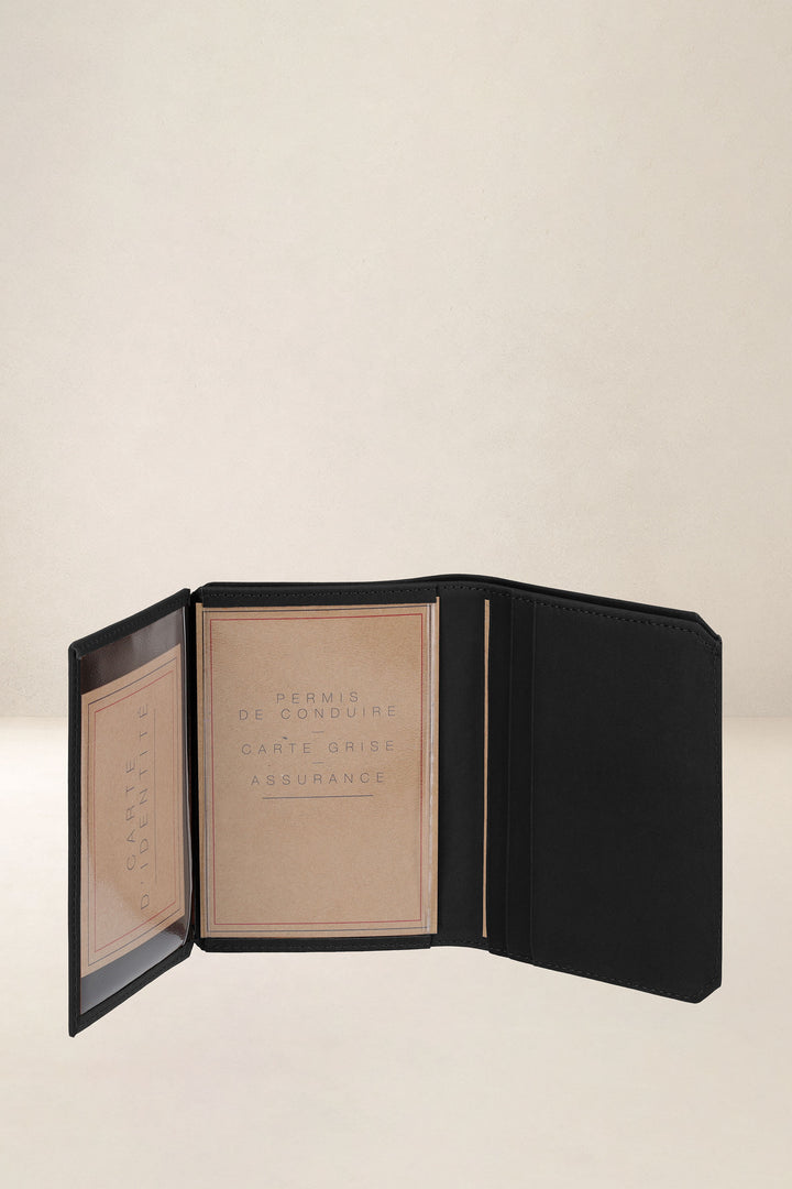 Grand portefeuille en cuir pleine fleur PROMÉTHÉE coloris noir, vue intérieure n°3 – Ateliers Fourès