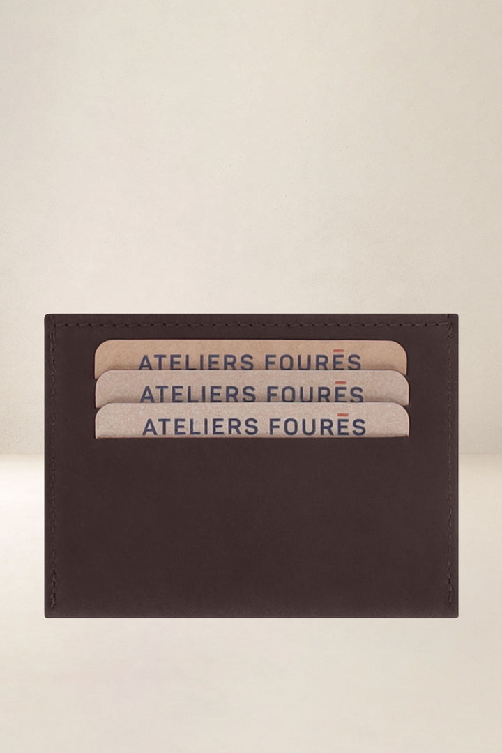 Portefeuille en cuir pleine fleur CENTAURE coloris mustang, vue de dos – Ateliers Fourès