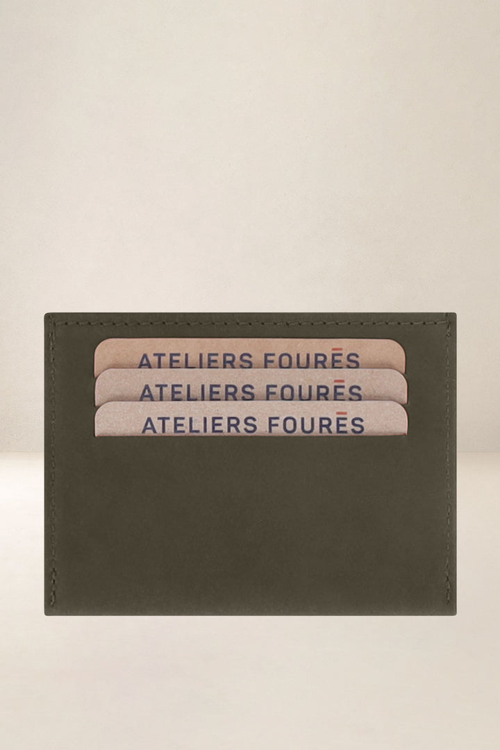 Portefeuille en cuir pleine fleur CENTAURE coloris bronze, vue de dos – Ateliers Fourès