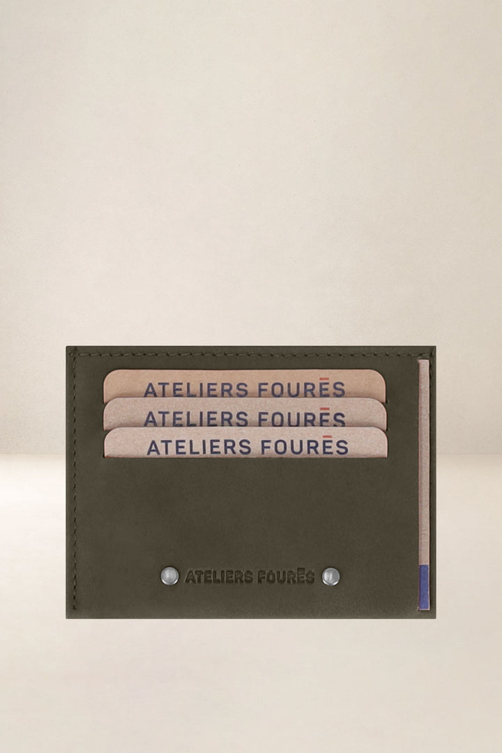 Portefeuille en cuir pleine fleur CENTAURE coloris bronze, vue d’ensemble – Ateliers Fourès