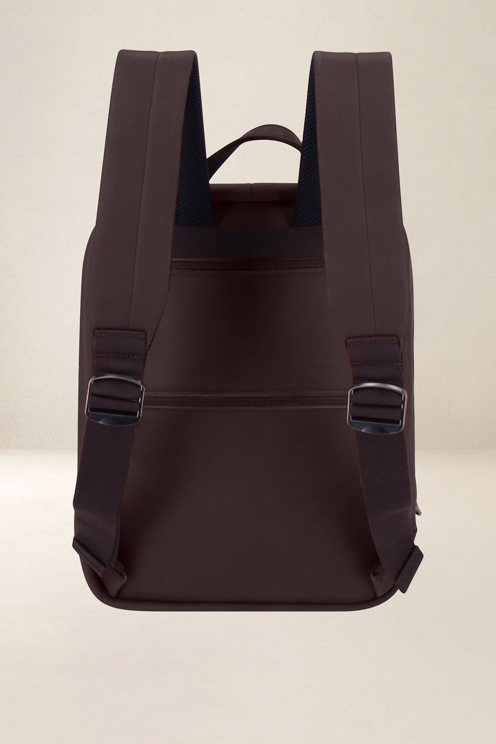 Sac à dos en cuir pleine fleur ARGONAUTE coloris mustang, vue de dos – Ateliers Fourès