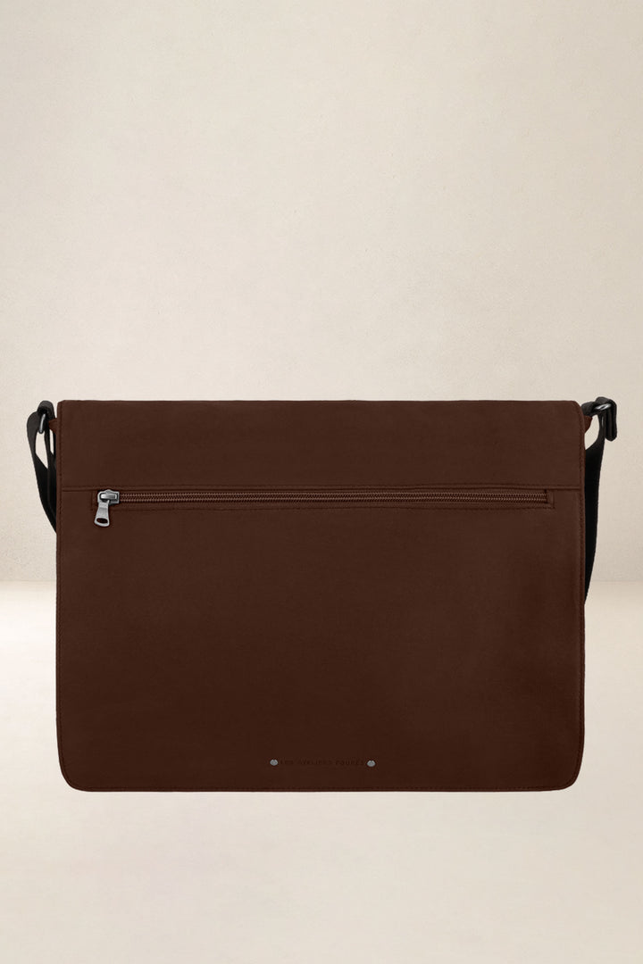 Sac de travail en cuir pleine fleur ATTIS coloris cognac, vue d’ensemble – Ateliers Fourès