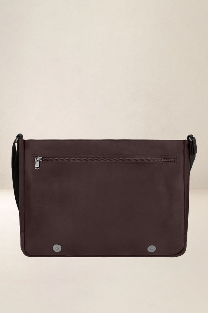 Sac de travail en cuir pleine fleur ATTIS coloris mustang, vue intérieure – Ateliers Fourès