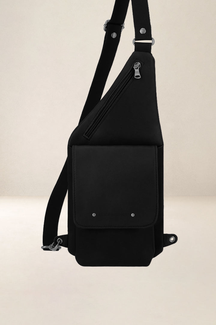 Holster en cuir pleine fleur DIONYSOS coloris noir, vue d’ensemble – Ateliers Fourès