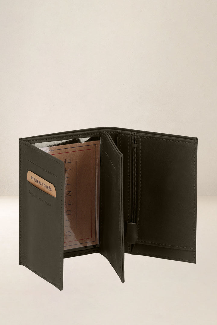Portefeuille medium en cuir pleine fleur ACHILLE coloris bronze, vue intérieure n°4 – Ateliers Fourès