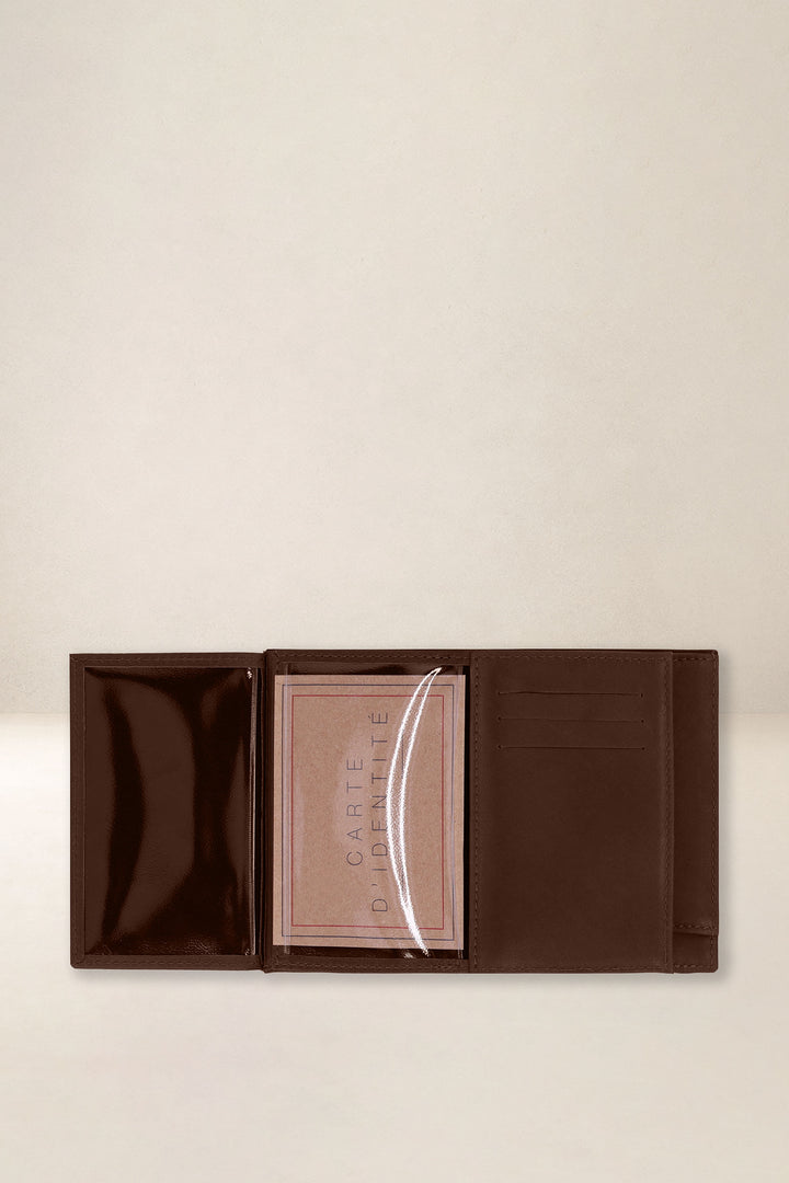 Portefeuille medium en cuir pleine fleur ACHILLE coloris cognac, vue intérieure n°3 – Ateliers Fourès