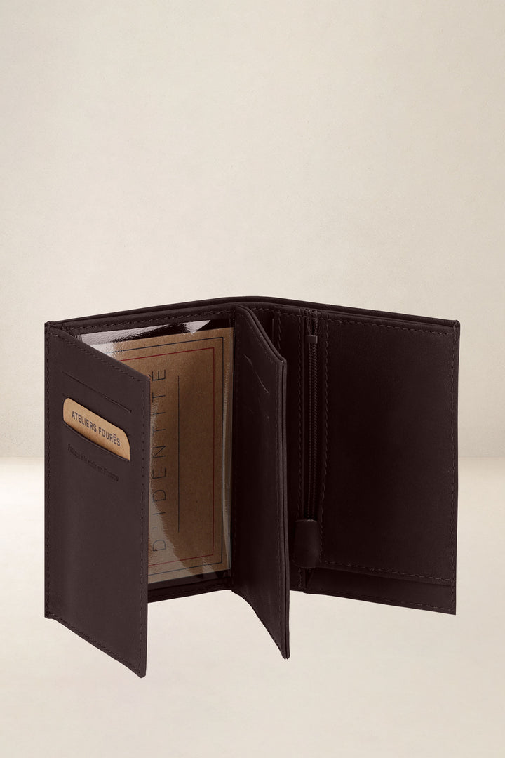Portefeuille medium en cuir pleine fleur ACHILLE coloris mustang, vue intérieure n°4 – Ateliers Fourès