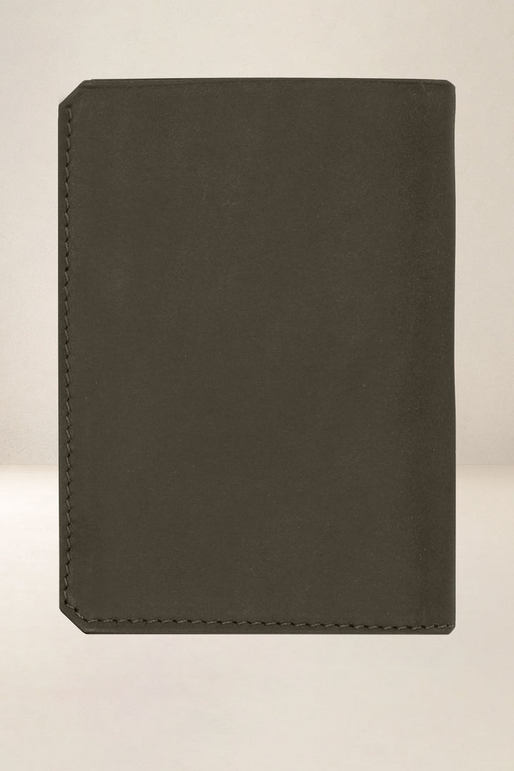Portefeuille medium en cuir pleine fleur ACHILLE coloris bronze, vue de dos – Ateliers Fourès