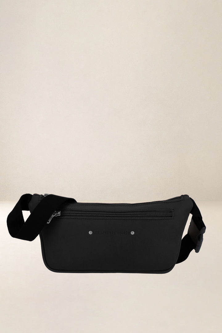 Holster en cuir pleine fleur OURÉA coloris noir, vue d’ensemble – Ateliers Fourès
