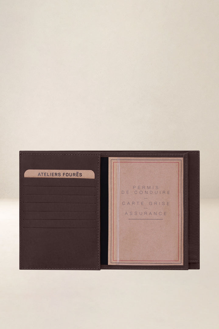 Grand portefeuille en cuir pleine fleur PROMÉTHÉE coloris mustang, vue intérieure n°2 – Ateliers Fourès