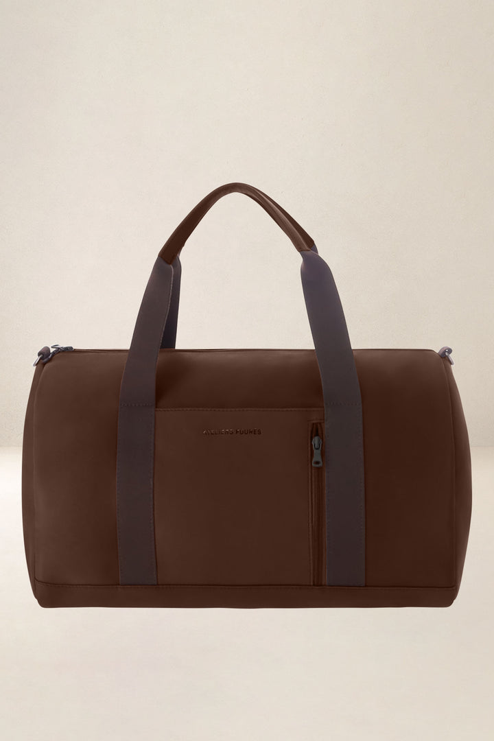 Sac de voyage en cuir pleine fleur ARGOS coloris cognac, vue d’ensemble – Ateliers Fourès