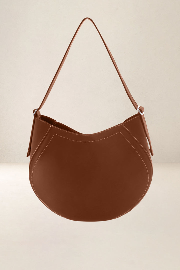 Sac à main en cuir pleine fleur ETNA coloris fauve, vue de dos – Ateliers Fourès