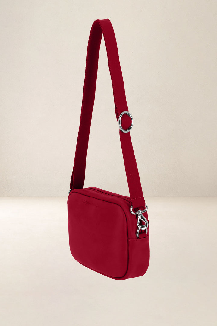 Mini sac en cuir pleine fleur AURA coloris amour, vue de profil n°1 – Ateliers Fourès
