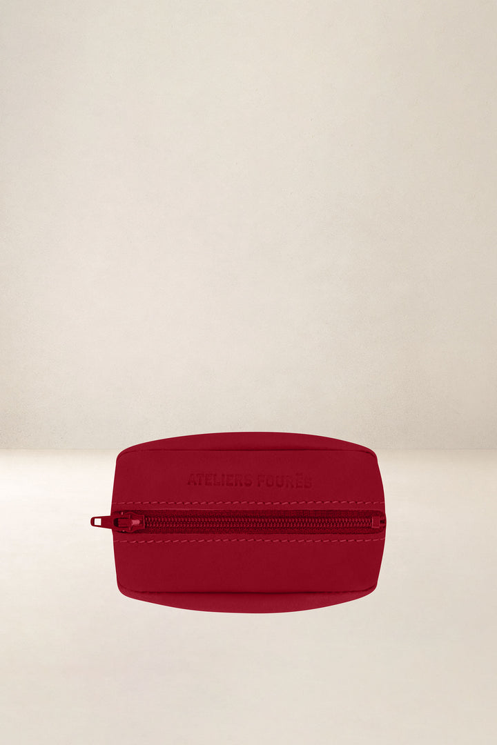 Porte-monnaie en cuir pleine fleur RHÉA coloris amour, vue d’ensemble – Ateliers Fourès