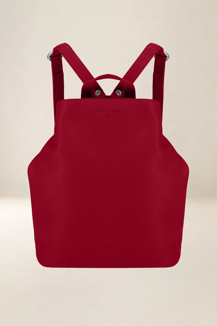 Sac à dos en cuir pleine fleur PSYCHÉ coloris amour, vue d’ensemble – Ateliers Fourès
