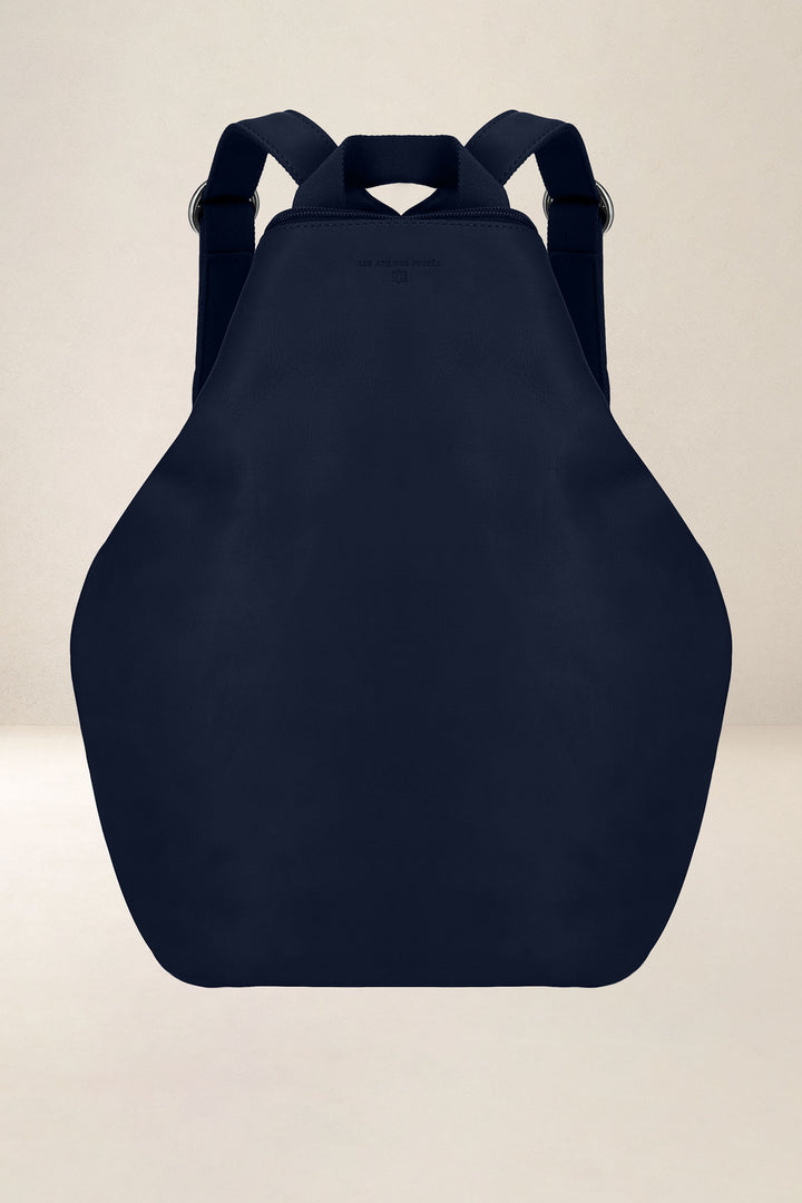 Sac à dos en cuir pleine fleur PSYCHÉ coloris minuit, vue d’ensemble – Ateliers Fourès