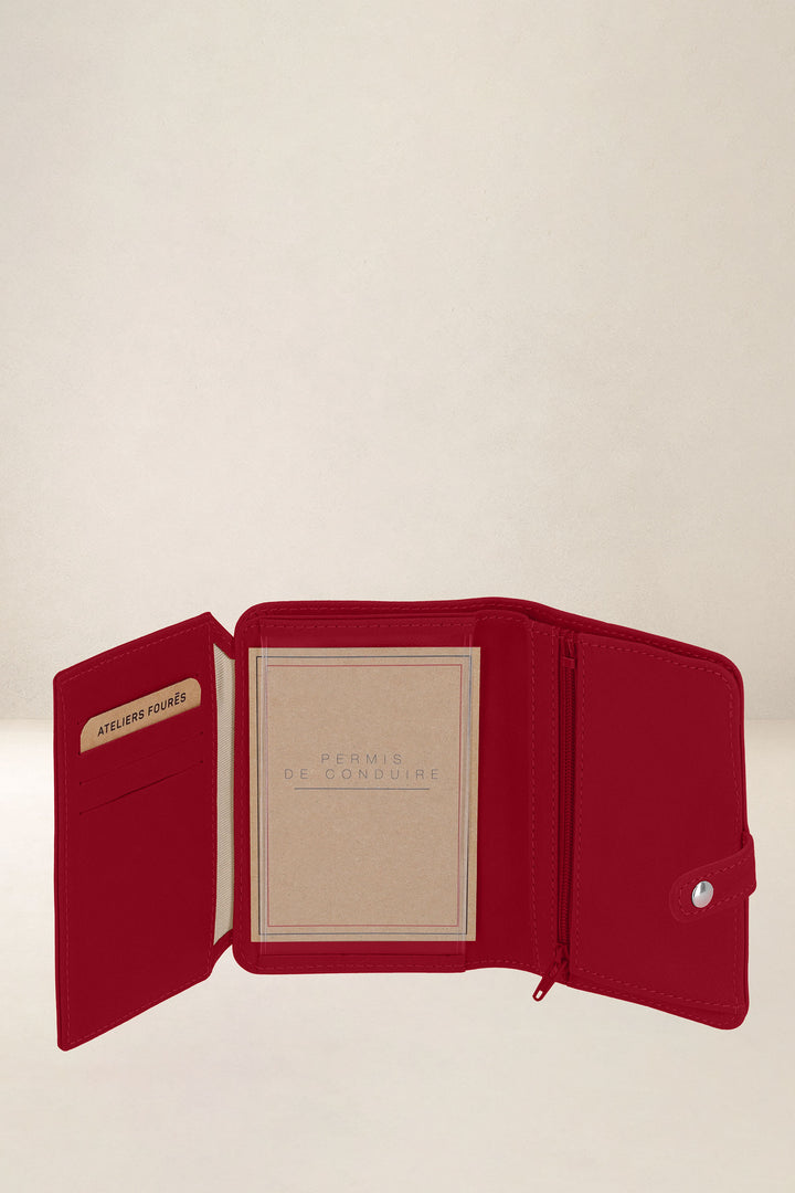Portefeuille medium en cuir pleine fleur METIS coloris amour, vue intérieure n°3 – Ateliers Fourès