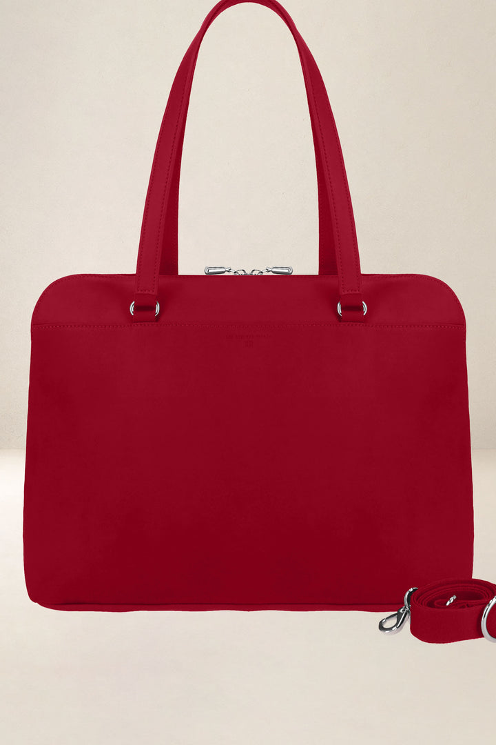 Sac de travail en cuir pleine fleur ANTIGONE coloris amour, vue d’ensemble – Ateliers Fourès