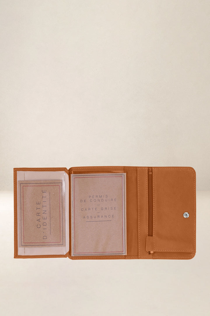 Grand portefeuille en cuir pleine fleur METIS coloris lionne, vue intérieure n°2 – Ateliers Fourès