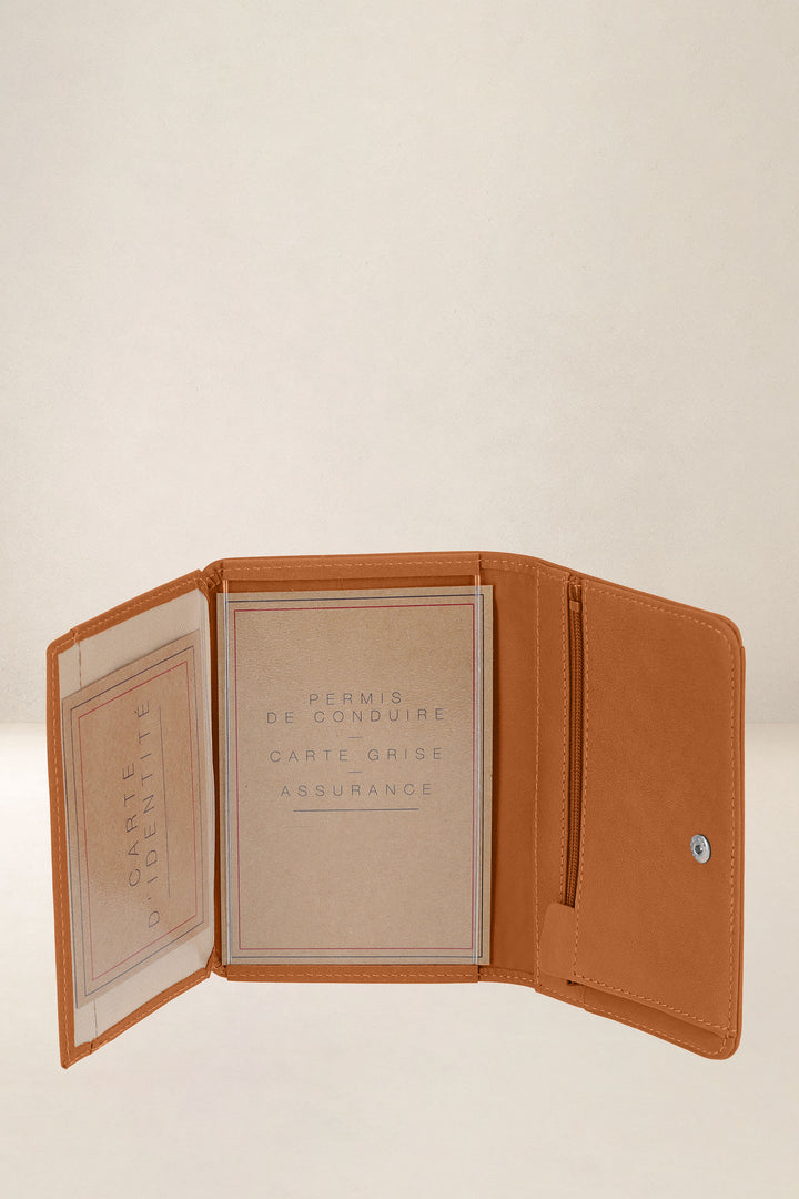 Grand portefeuille en cuir pleine fleur METIS coloris lionne, vue intérieure n°3 – Ateliers Fourès