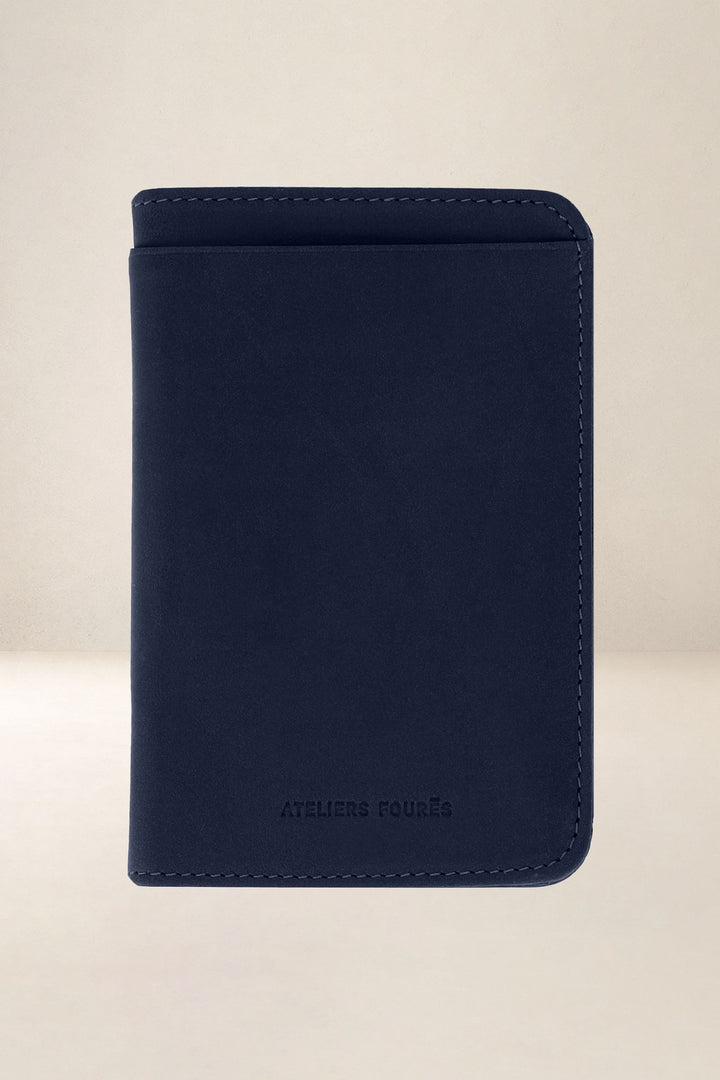 Grand portefeuille en cuir pleine fleur METIS coloris minuit, vue d’ensemble – Ateliers Fourès