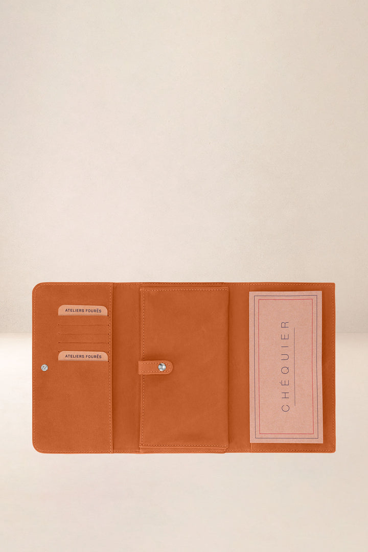 Portefeuille compagnon en cuir pleine fleur ECHO coloris lionne, vue intérieure n°2 – Ateliers Fourès