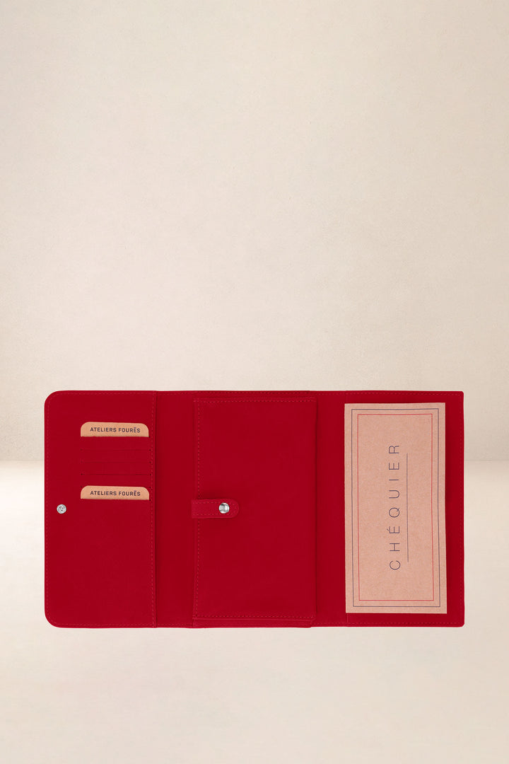 Portefeuille compagnon en cuir pleine fleur ECHO coloris amour, vue intérieure n°2 – Ateliers Fourès