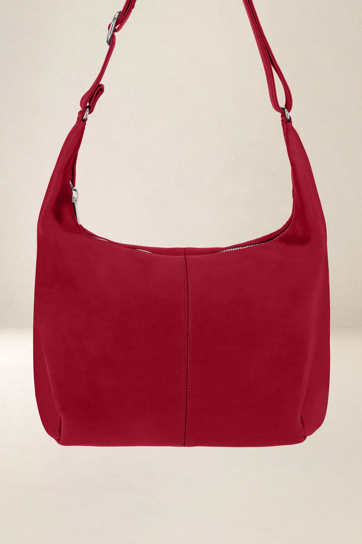 Sac à main en cuir pleine fleur LÉTO coloris amour, vue d’ensemble – Ateliers Fourès