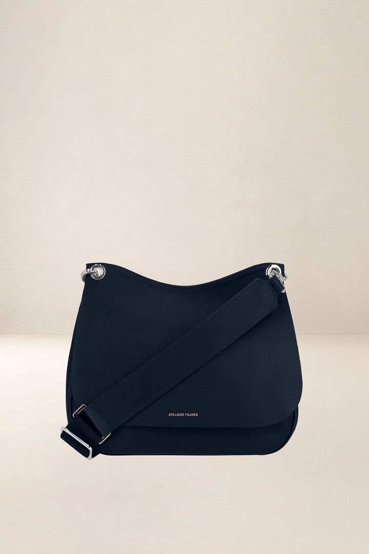 Mini sac en cuir pleine fleur APHRODITE coloris cosmos, vue d’ensemble – Ateliers Fourès