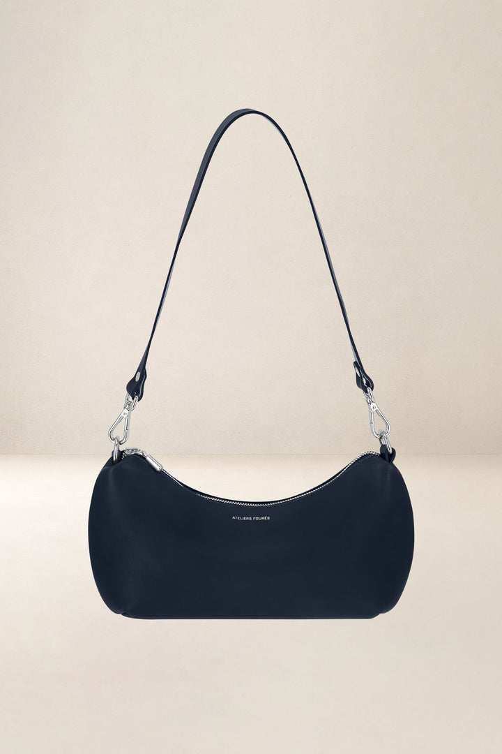 Sac à main en cuir pleine fleur HÉCATE coloris cosmos, vue d’ensemble – Ateliers Fourès