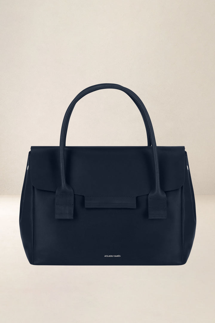 Sac à main en cuir pleine fleur DICÉ coloris cosmos, vue d’ensemble – Ateliers Fourès