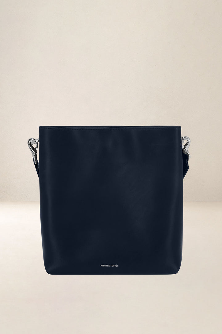 Grand sac en cuir pleine fleur ALCESTE coloris cosmos, vue d’ensemble – Ateliers Fourès