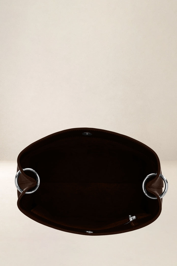 Grand sac en cuir pleine fleur ALCESTE coloris cafe, vue intérieure n°1 – Ateliers Fourès